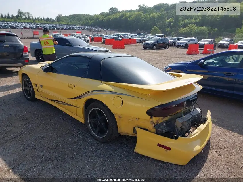 2002 Pontiac Firebird Trans Am VIN: 2G2FV22G322145508 Lot: 45493550