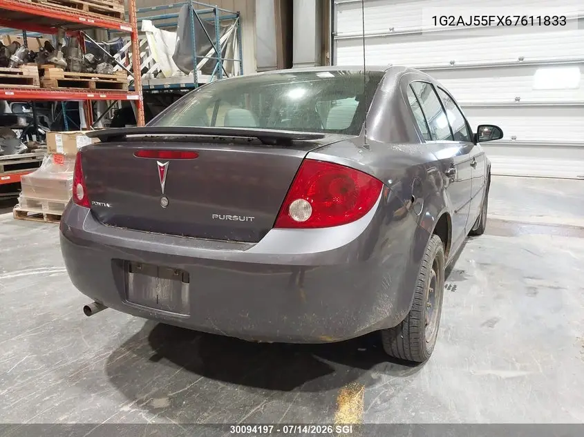 2006 Pontiac Pursuit VIN: 1G2AJ55FX67611833 Lot: 30094197