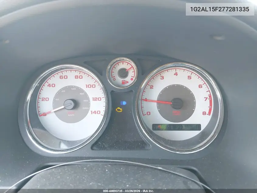2007 Pontiac G5 VIN: 1G2AL15F277281335 Lot: 44693735