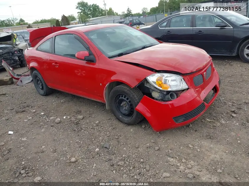 2007 Pontiac G5 VIN: 1G2AL15F777381155 Lot: 45123789