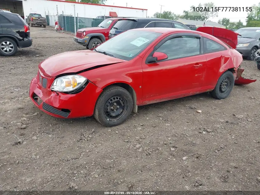 2007 Pontiac G5 VIN: 1G2AL15F777381155 Lot: 45123789