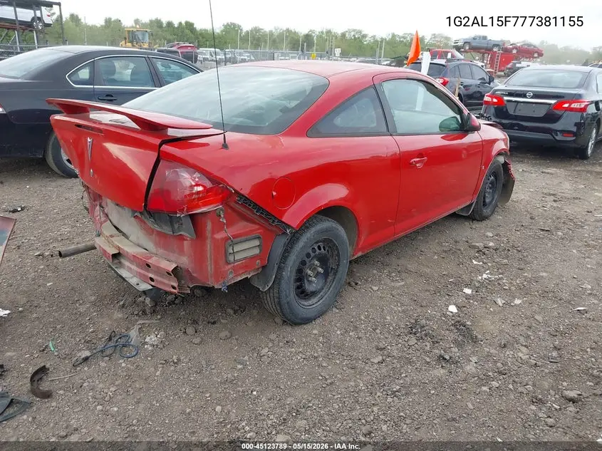 2007 Pontiac G5 VIN: 1G2AL15F777381155 Lot: 45123789