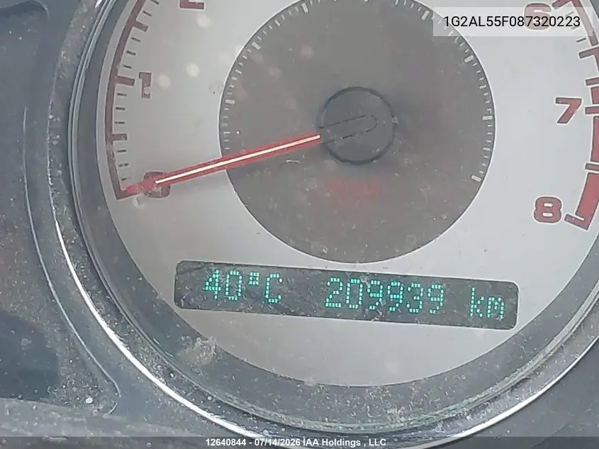 2008 Pontiac G5 VIN: 1G2AL55F087320223 Lot: 12640844