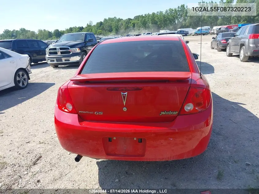 2008 Pontiac G5 VIN: 1G2AL55F087320223 Lot: 12640844