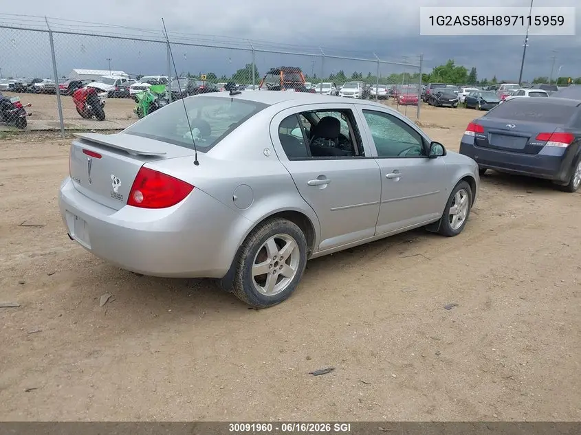 2009 Pontiac G5 Se VIN: 1G2AS58H897115959 Lot: 30091960