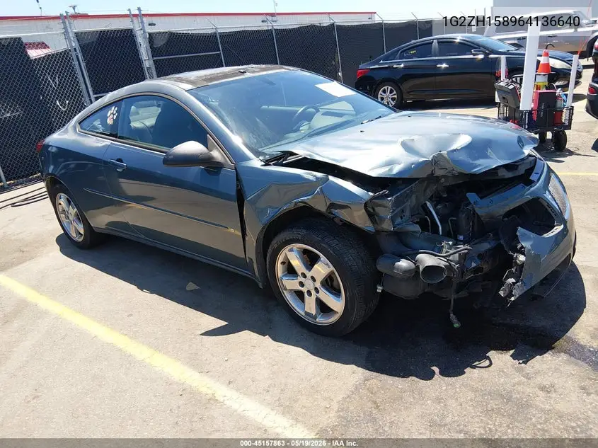 2006 Pontiac G6 Gt VIN: 1G2ZH158964136640 Lot: 45157863