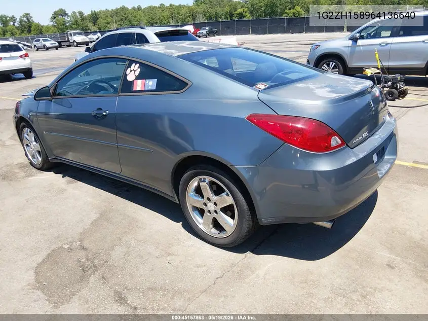 2006 Pontiac G6 Gt VIN: 1G2ZH158964136640 Lot: 45157863