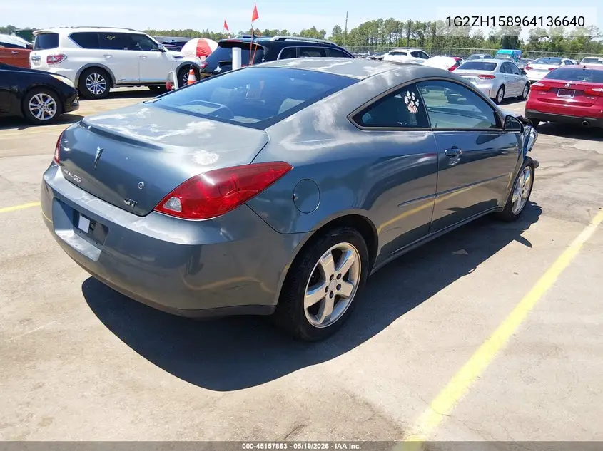 2006 Pontiac G6 Gt VIN: 1G2ZH158964136640 Lot: 45157863