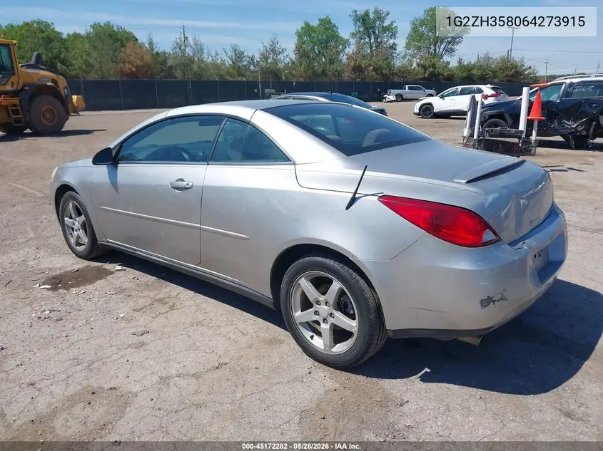 2006 Pontiac G6 Gt VIN: 1G2ZH358064273915 Lot: 45172282