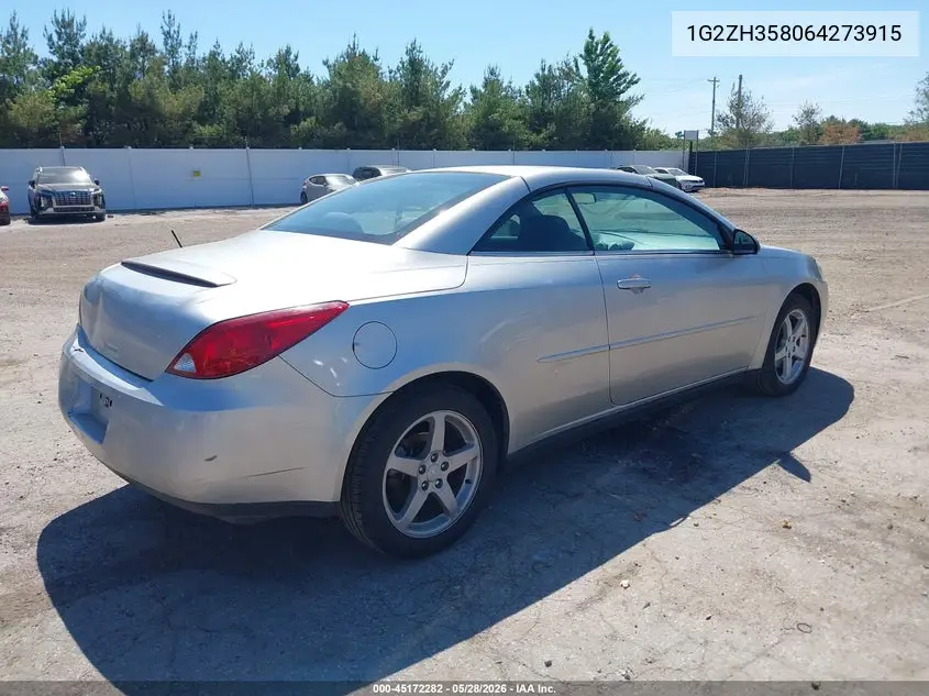 2006 Pontiac G6 Gt VIN: 1G2ZH358064273915 Lot: 45172282