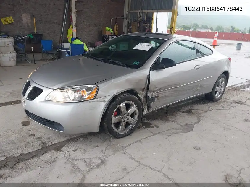 2006 Pontiac G6 Gt VIN: 1G2ZH158864178443 Lot: 45187849