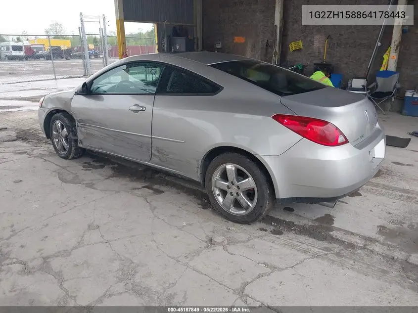 2006 Pontiac G6 Gt VIN: 1G2ZH158864178443 Lot: 45187849