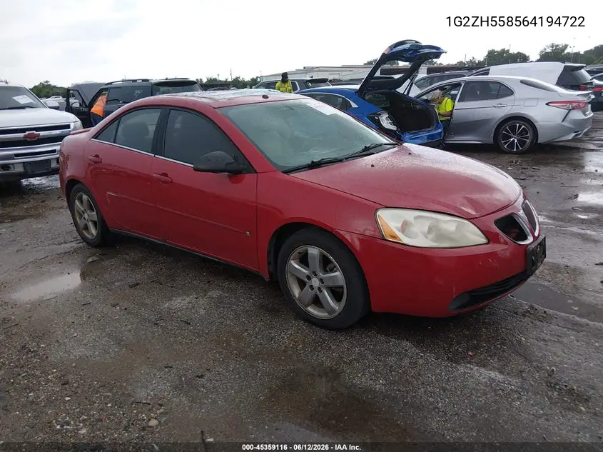 2006 Pontiac G6 Gt VIN: 1G2ZH558564194722 Lot: 45359116