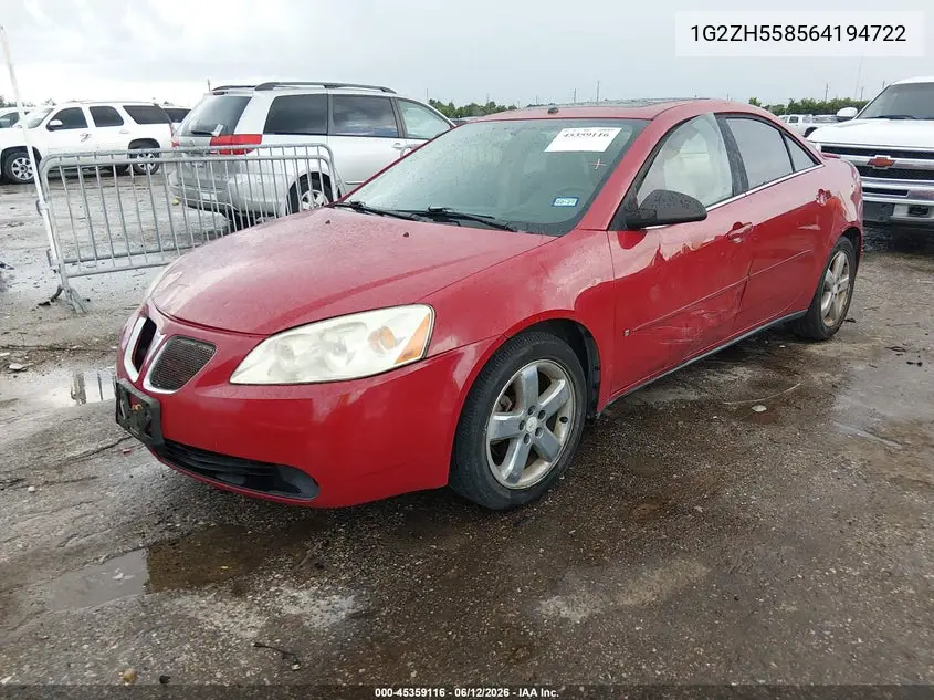 2006 Pontiac G6 Gt VIN: 1G2ZH558564194722 Lot: 45359116