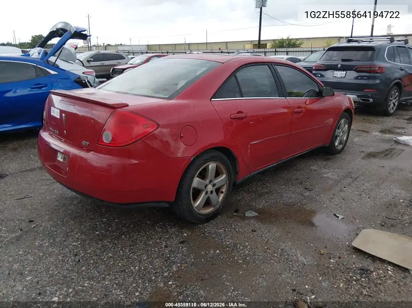 2006 Pontiac G6 Gt VIN: 1G2ZH558564194722 Lot: 45359116