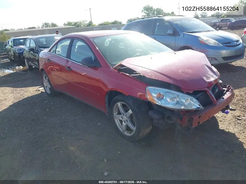 2006 Pontiac G6 Gt VIN: 1G2ZH558864155204 Lot: 45392701