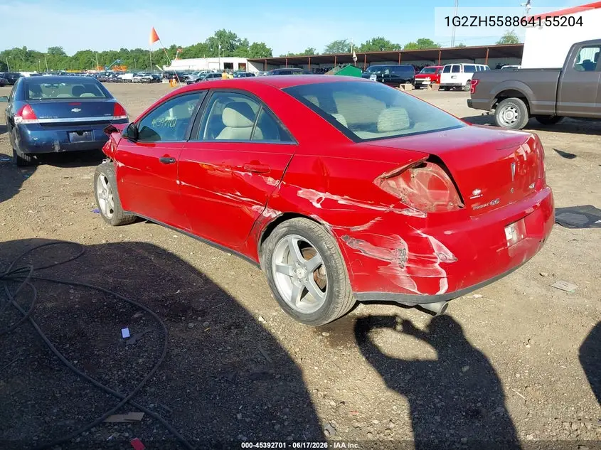 2006 Pontiac G6 Gt VIN: 1G2ZH558864155204 Lot: 45392701