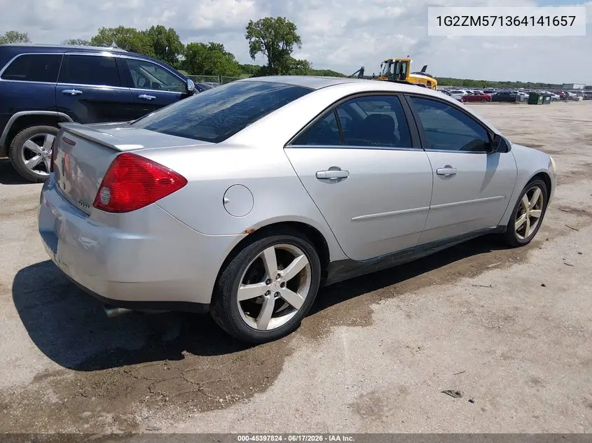 2006 Pontiac G6 Gtp VIN: 1G2ZM571364141657 Lot: 45397824