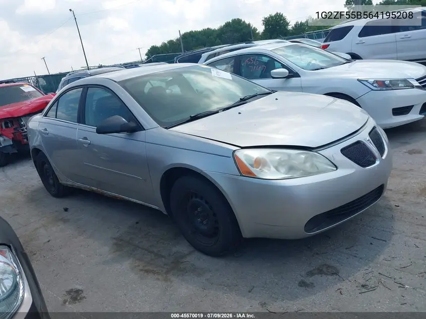 2006 Pontiac G6 VIN: 1G2ZF55B564195208 Lot: 45570019