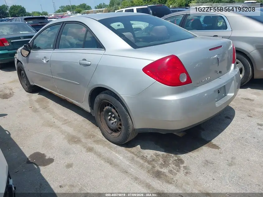 2006 Pontiac G6 VIN: 1G2ZF55B564195208 Lot: 45570019