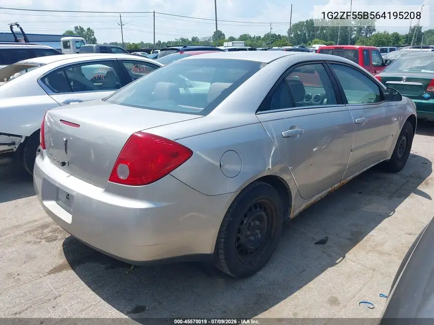 2006 Pontiac G6 VIN: 1G2ZF55B564195208 Lot: 45570019