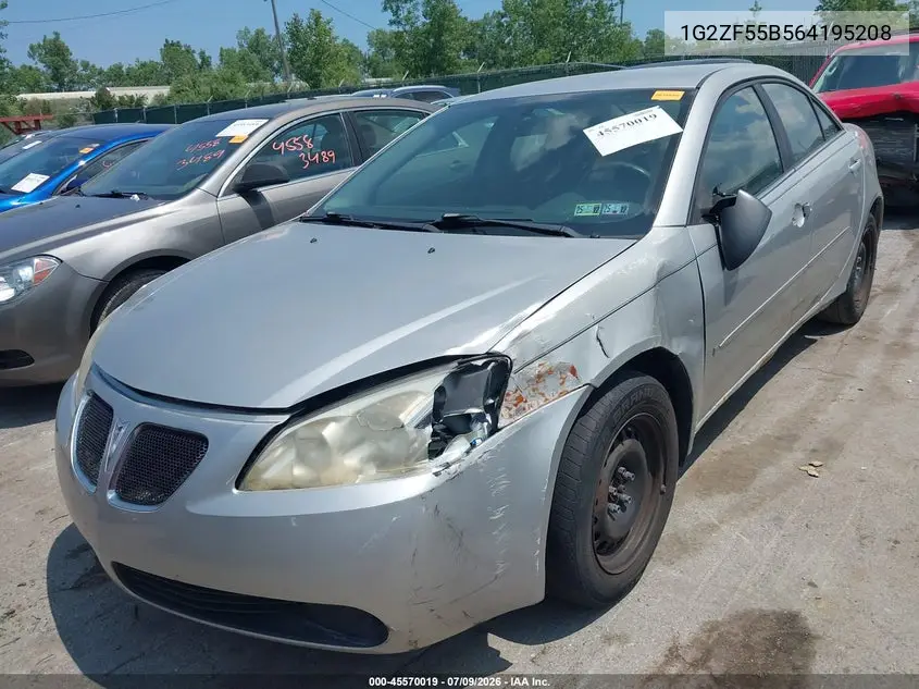 2006 Pontiac G6 VIN: 1G2ZF55B564195208 Lot: 45570019
