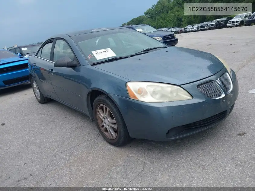 2006 Pontiac G6 VIN: 1G2ZG558564145670 Lot: 45614917