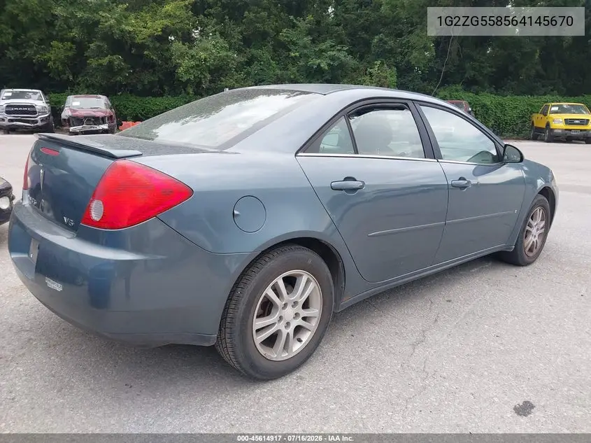 2006 Pontiac G6 VIN: 1G2ZG558564145670 Lot: 45614917