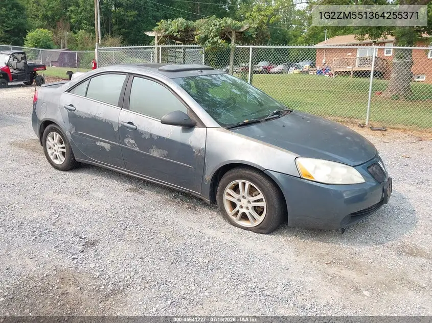 2006 Pontiac G6 Gtp VIN: 1G2ZM551364255371 Lot: 45641227