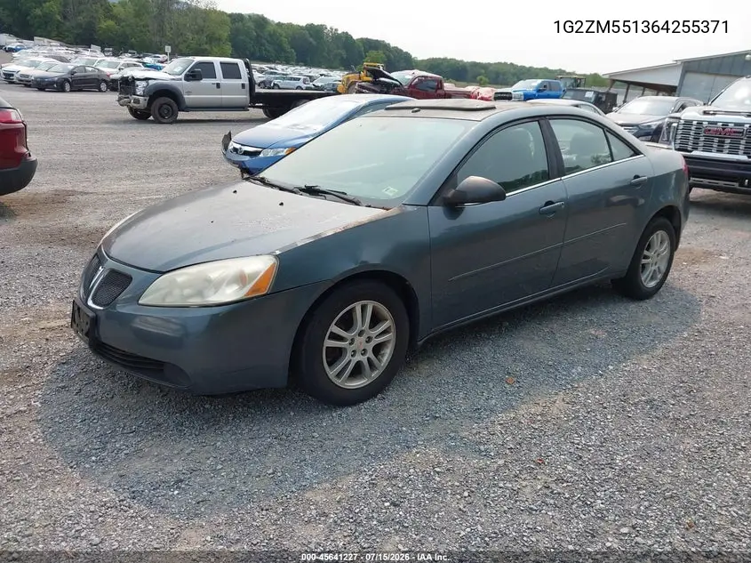 2006 Pontiac G6 Gtp VIN: 1G2ZM551364255371 Lot: 45641227