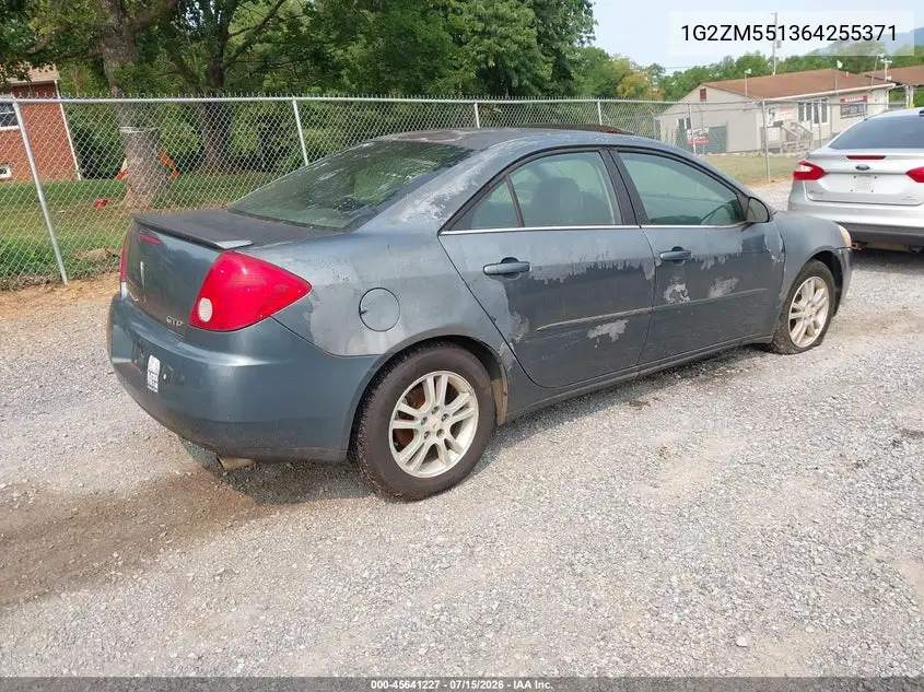 2006 Pontiac G6 Gtp VIN: 1G2ZM551364255371 Lot: 45641227