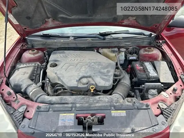 2007 Pontiac G6 Se VIN: 1G2ZG58N174248085 Lot: 20264710