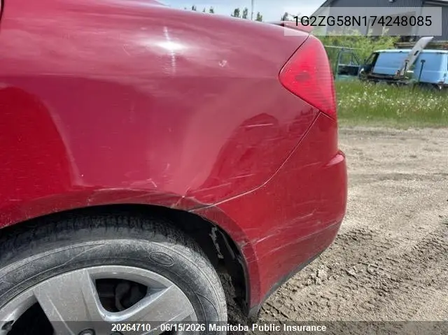 2007 Pontiac G6 Se VIN: 1G2ZG58N174248085 Lot: 20264710