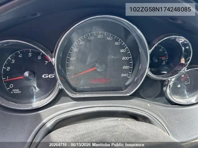 2007 Pontiac G6 Se VIN: 1G2ZG58N174248085 Lot: 20264710