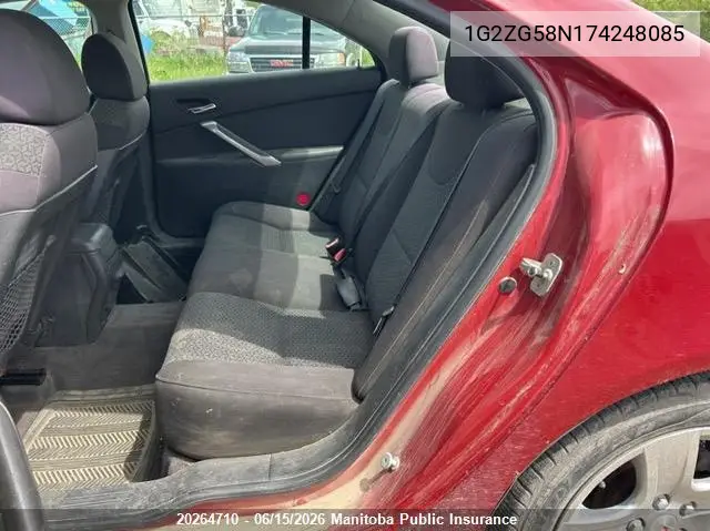 2007 Pontiac G6 Se VIN: 1G2ZG58N174248085 Lot: 20264710