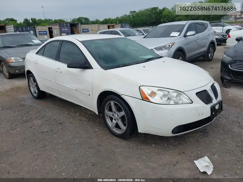 2007 Pontiac G6 VIN: 1G2ZG58N674176686 Lot: 45025852