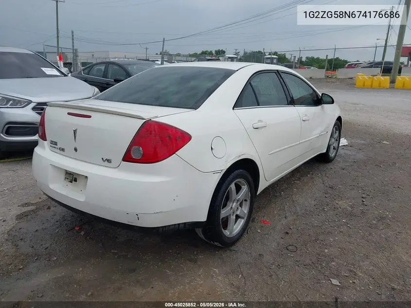 2007 Pontiac G6 VIN: 1G2ZG58N674176686 Lot: 45025852