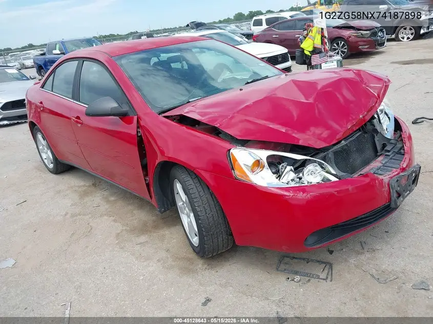 2007 Pontiac G6 VIN: 1G2ZG58NX74187898 Lot: 45128643