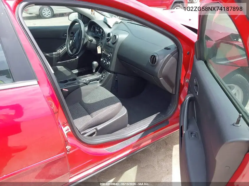 2007 Pontiac G6 VIN: 1G2ZG58NX74187898 Lot: 45128643