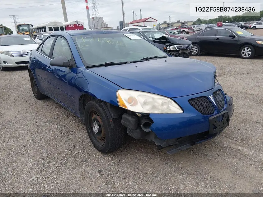 2007 Pontiac G6 Value Leader VIN: 1G2ZF58B874238436 Lot: 45163625