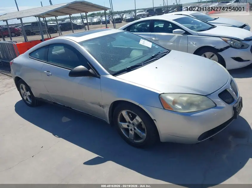 2007 Pontiac G6 Gt VIN: 1G2ZH18N274254001 Lot: 45163926