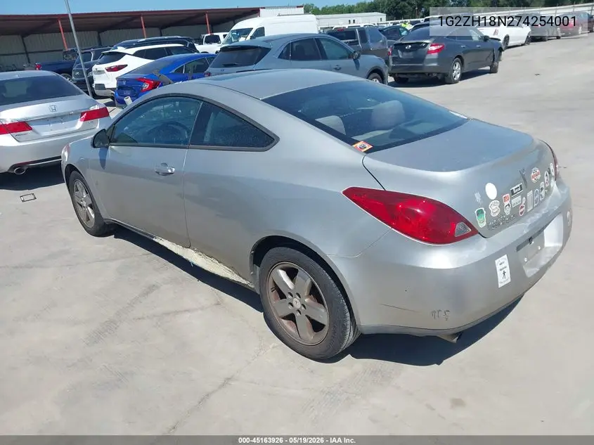 2007 Pontiac G6 Gt VIN: 1G2ZH18N274254001 Lot: 45163926