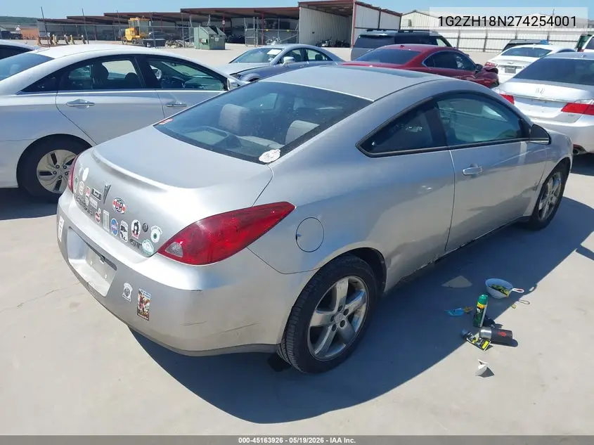 2007 Pontiac G6 Gt VIN: 1G2ZH18N274254001 Lot: 45163926