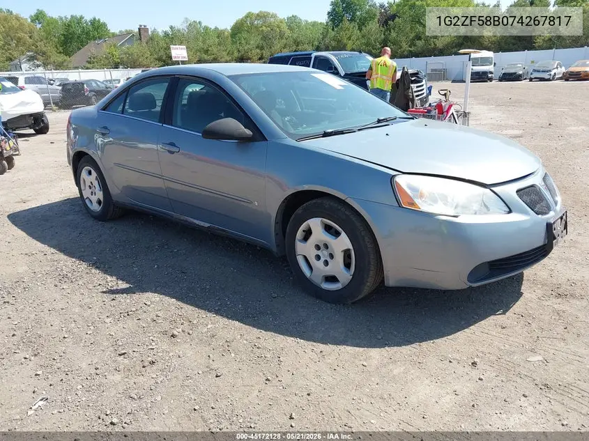 2007 Pontiac G6 Value Leader VIN: 1G2ZF58B074267817 Lot: 45172128