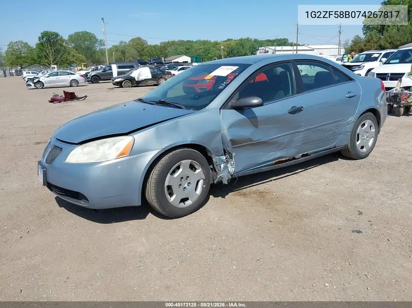 2007 Pontiac G6 Value Leader VIN: 1G2ZF58B074267817 Lot: 45172128