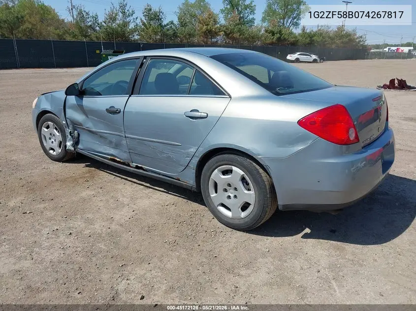 2007 Pontiac G6 Value Leader VIN: 1G2ZF58B074267817 Lot: 45172128