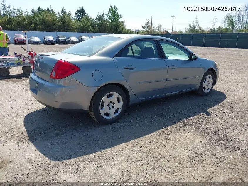 2007 Pontiac G6 Value Leader VIN: 1G2ZF58B074267817 Lot: 45172128