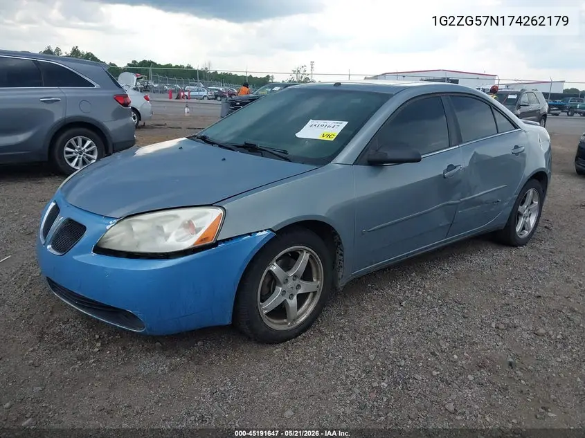 2007 Pontiac G6 VIN: 1G2ZG57N174262179 Lot: 45191647