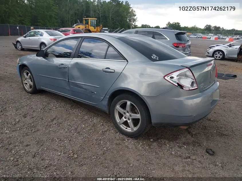 2007 Pontiac G6 VIN: 1G2ZG57N174262179 Lot: 45191647