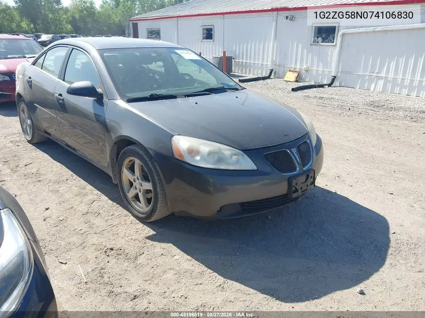 2007 Pontiac G6 VIN: 1G2ZG58N074106830 Lot: 45196519
